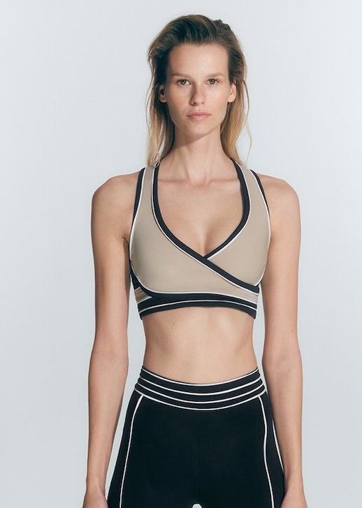 Pia Black Nude White Bra Top -Sports Bras Moeva