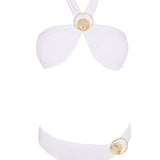 Piera White Halter Mid Coverage Bikini Set | Moeva | Bikini Sets | Each week unveils new pieces—luxury swimwear, fluid resort silhouettes, and elevated summer-to-evening essentials designed to carry you from coastal escapes to city nights.