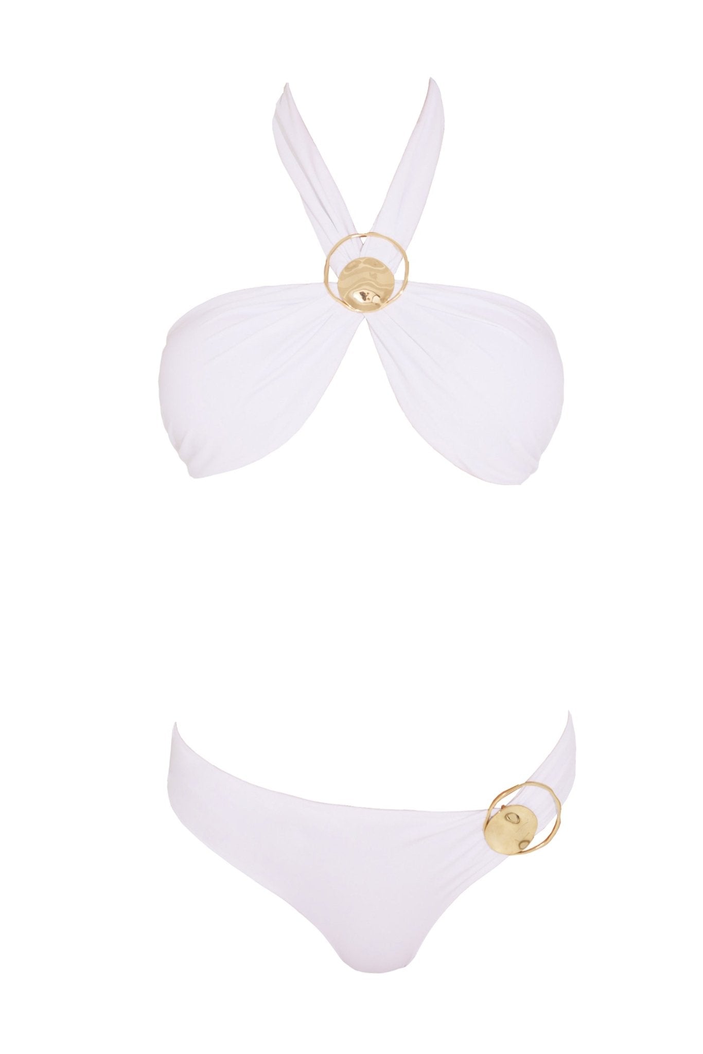 Piera White Halter Mid Coverage Bikini Set | Moeva | Bikini Sets | Each week unveils new pieces—luxury swimwear, fluid resort silhouettes, and elevated summer-to-evening essentials designed to carry you from coastal escapes to city nights.