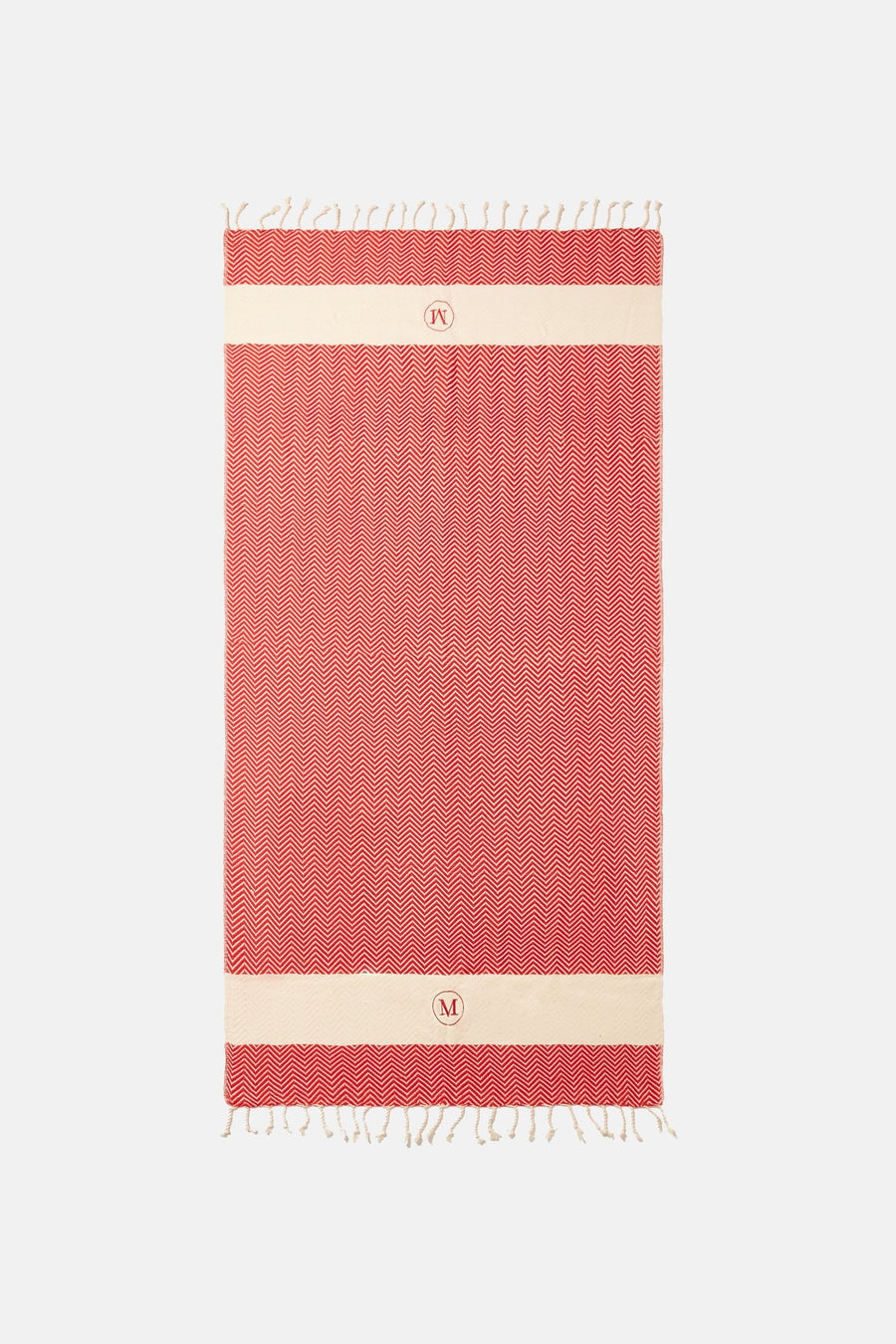 Pippa White Red Towel -Accessories Moeva