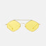 Front View of Rigaut Yellow Sunglasses - MOEVA Luxury  Swimwear, Diagonal Frame, Double Bridge, Adjustable Nose Pads, Tinted Lenses, MOEVA Luxury  Swimwear     