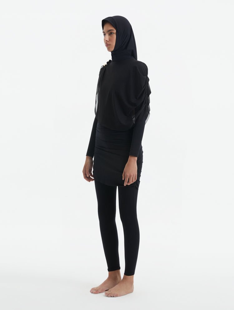 Risha Black Swim Hijab -Women Hair Accessories Moeva