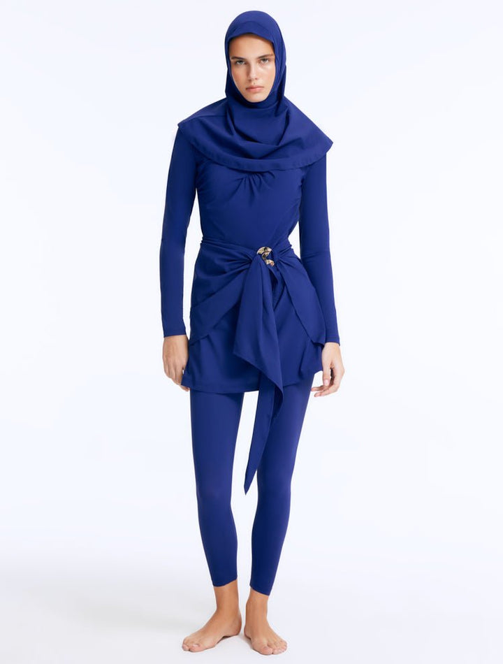 Risha Dark Blue Swim Hijab -Women Hair Accessories Moeva