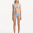 Salila Baby Blue Bikini Bottom showcasing the low waist design and wavy texture.