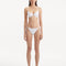 Salila White Bikini Set displaying the balconette style and wavy texture.