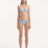 Salila Yellow Bikini Top showcasing the balconette style, wavy texture, and vibrant color.