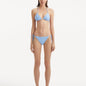 Sarita Baby Blue Bikini Bottom showcasing the low-waist design and intricate stitching details.