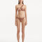 Sereia Brown Bikini Bottom showcasing its mid-rise design and sleek, earthy brown fabric.