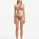 Sereia Brown Bikini Set  highlighting the unique one-shoulder design and luxurious earth-toned brown fabric.