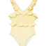 Front view of the Sissy Yellow Swimsuit showcasing its vibrant yellow color and elegant V-neck design.