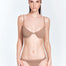 "Skylar Nude Bikini Top front view featuring a balconette design with underwire support and a gentle lift."