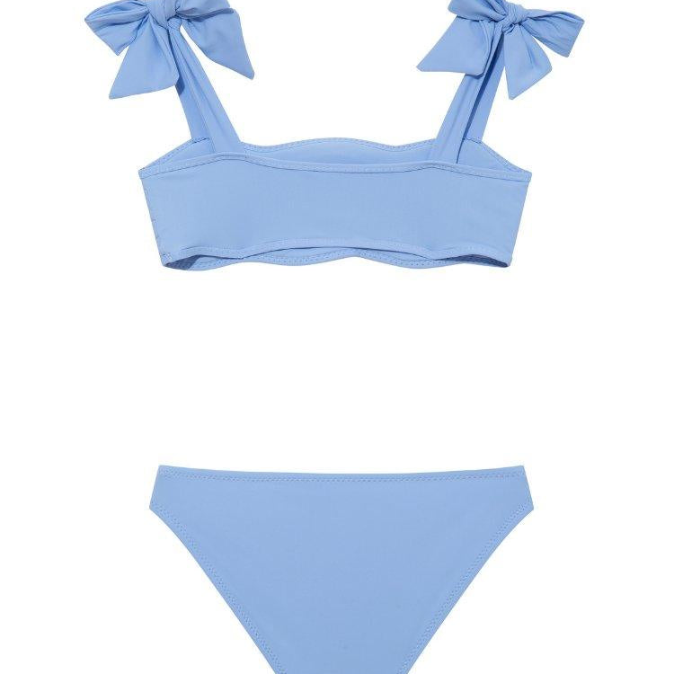 Tia Baby Blue Kids Bikini Set with Bow Strap Detail | Moeva | Bikini Set | Each week unveils new pieces—luxury swimwear, fluid resort silhouettes, and elevated summer-to-evening essentials designed to carry you from coastal escapes to city nights.