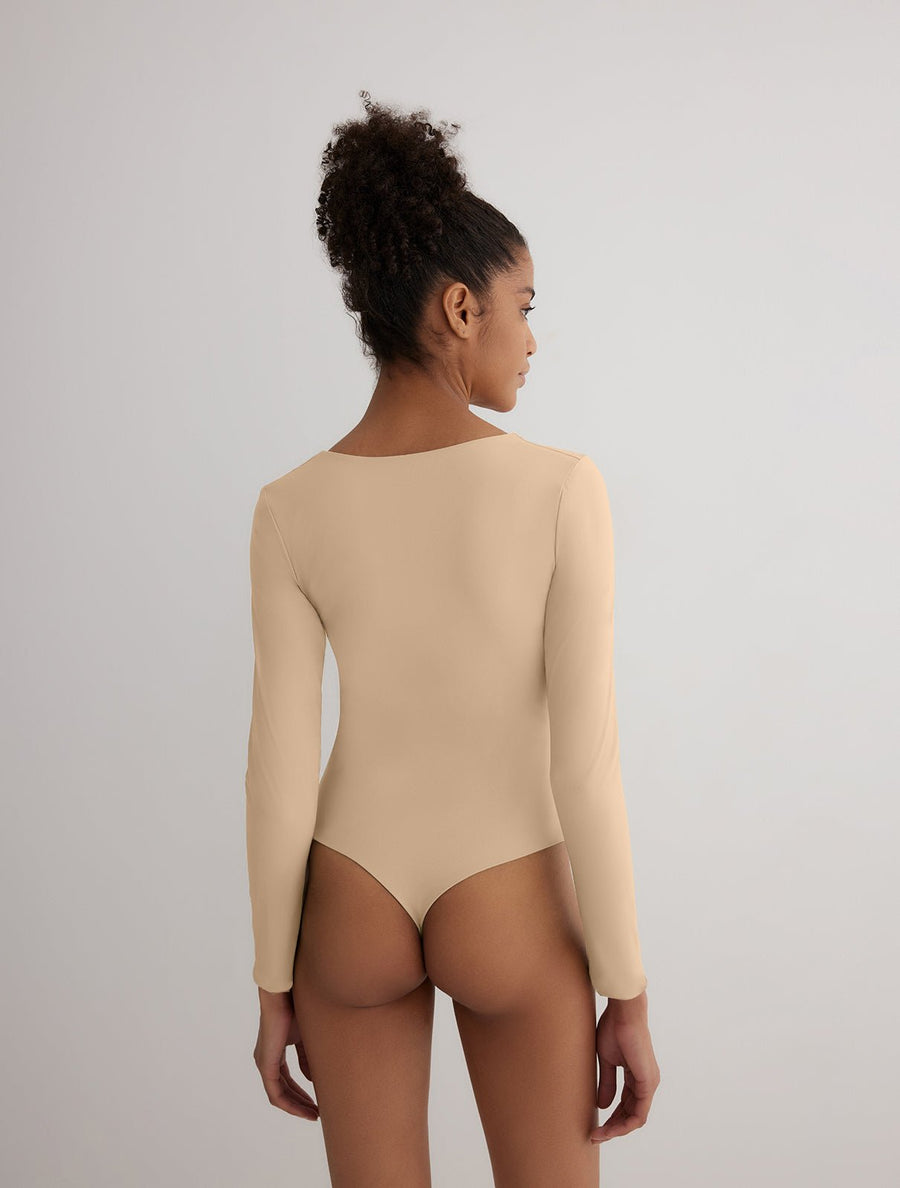Ulrika Green/Nude Reversible Bodysuit Moeva