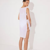 Veronica White Sheer Mini Dress with Side Chain Detail | Moeva | Beachwear Dresses | Each week unveils new pieces—luxury swimwear, fluid resort silhouettes, and elevated summer-to-evening essentials designed to carry you from coastal escapes to city nights.