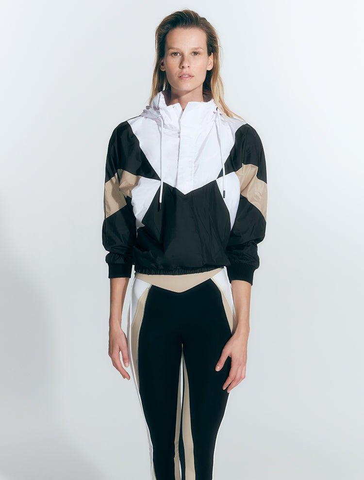 Virginia Black/Nude/White Jacket | Moeva | Activewear | Each week unveils new pieces—luxury swimwear, fluid resort silhouettes, and elevated summer-to-evening essentials designed to carry you from coastal escapes to city nights.