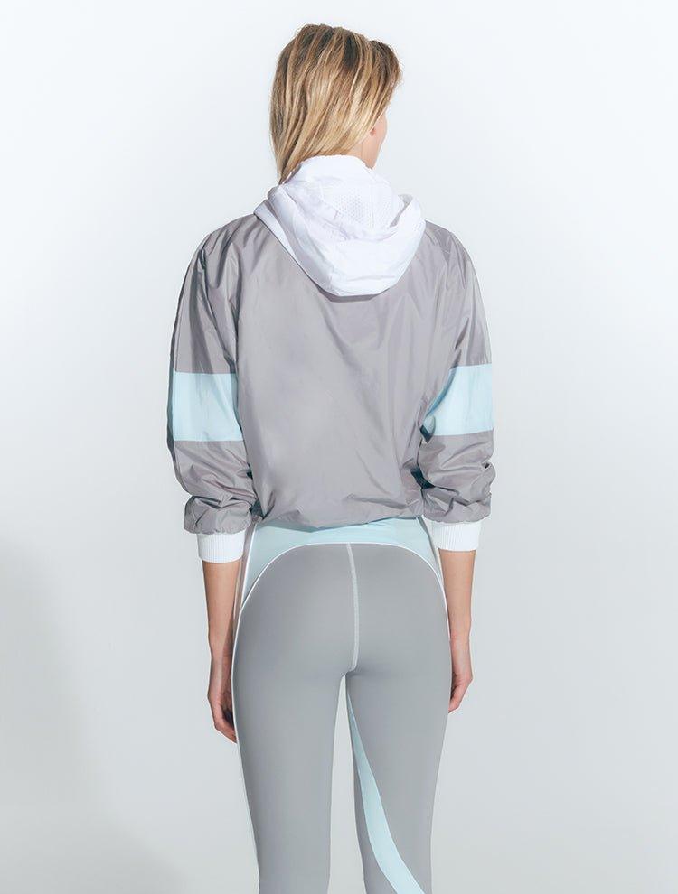 Virginia Green/Grey/White Jacket | Moeva | Activewear | Each week unveils new pieces—luxury swimwear, fluid resort silhouettes, and elevated summer-to-evening essentials designed to carry you from coastal escapes to city nights.