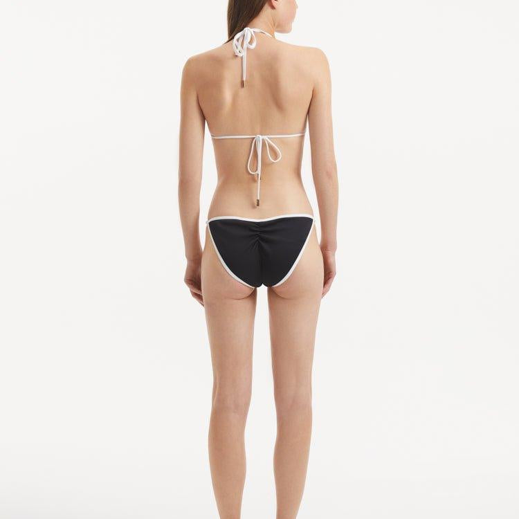 Zarya Black Triangle Textured Mid Coverage Bikini Set | Moeva | Bikini Set | Each week unveils new pieces—luxury swimwear, fluid resort silhouettes, and elevated summer-to-evening essentials designed to carry you from coastal escapes to city nights.